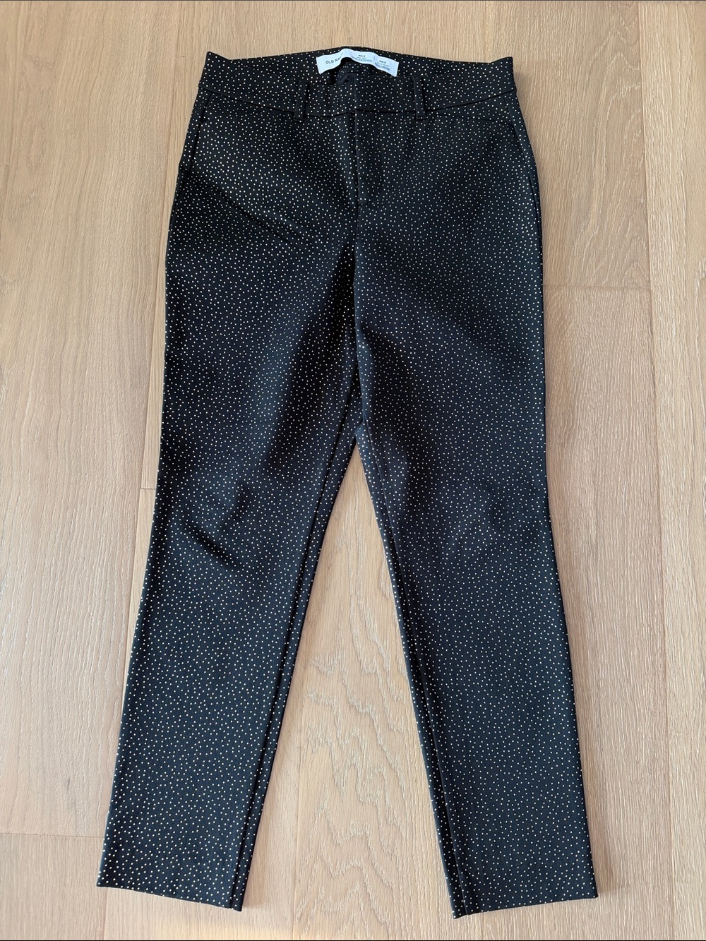 Old Navy Black Pixie Pants with Gold Dot Print